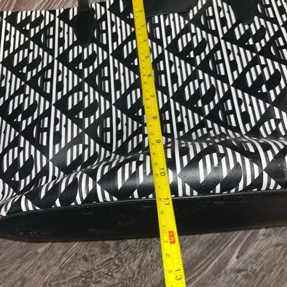 Henri Bendel Black and White Tote Bag Vintage HTF - Picture 8 of 11